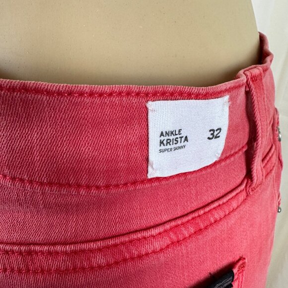 Women's Hudson Krista Ankle Super Skinny Mid to High Rise Jeans Orange Size 32 - Picture 12 of 12